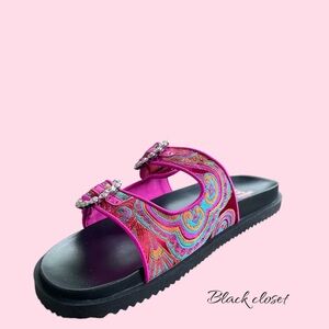 Pink Embellished Slide Sandals for girls